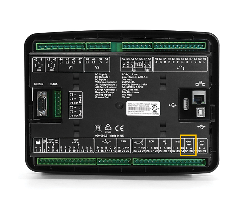 12·DSE8610/20 调速端口（GOV）故障的说明
